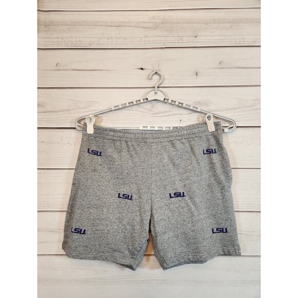 Liv Casual Men Gray LSU Tigers Cotton Elastic Waist Casual Sweat Shorts Size 2XL - Picture 1 of 6